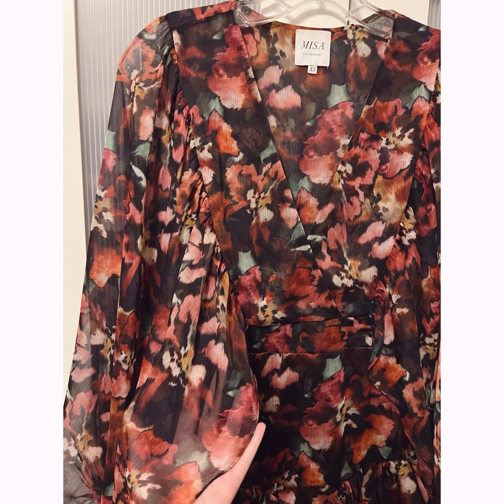 NWOT Misa Los Angeles Jolene Dress Libra Fleur Chiffon Revolve Brand - Picture 5 of 10
